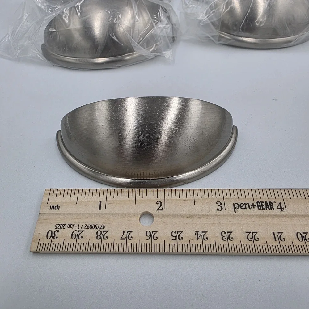 9 Drawer Pulls Brushed Satin Nickel Cabinet Cup‎ Pulls Kitchen Handle 3 3/4